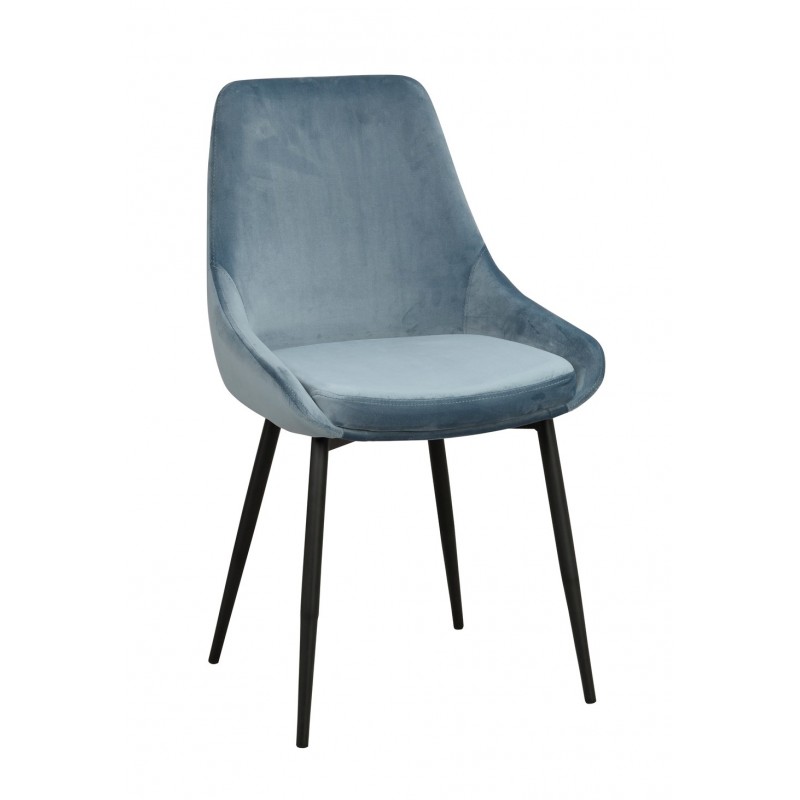 RO Sier Dining Chair Light Blue Velvet